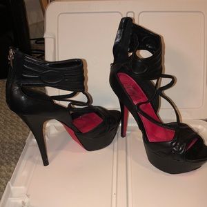 Black pleather shoes SOLD